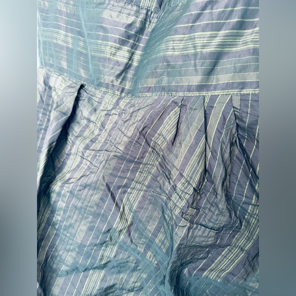 Cecilie Bahnsen gorgeous asymmetrical hem , metallic hint striped pleated dress - Picture 7 of 14